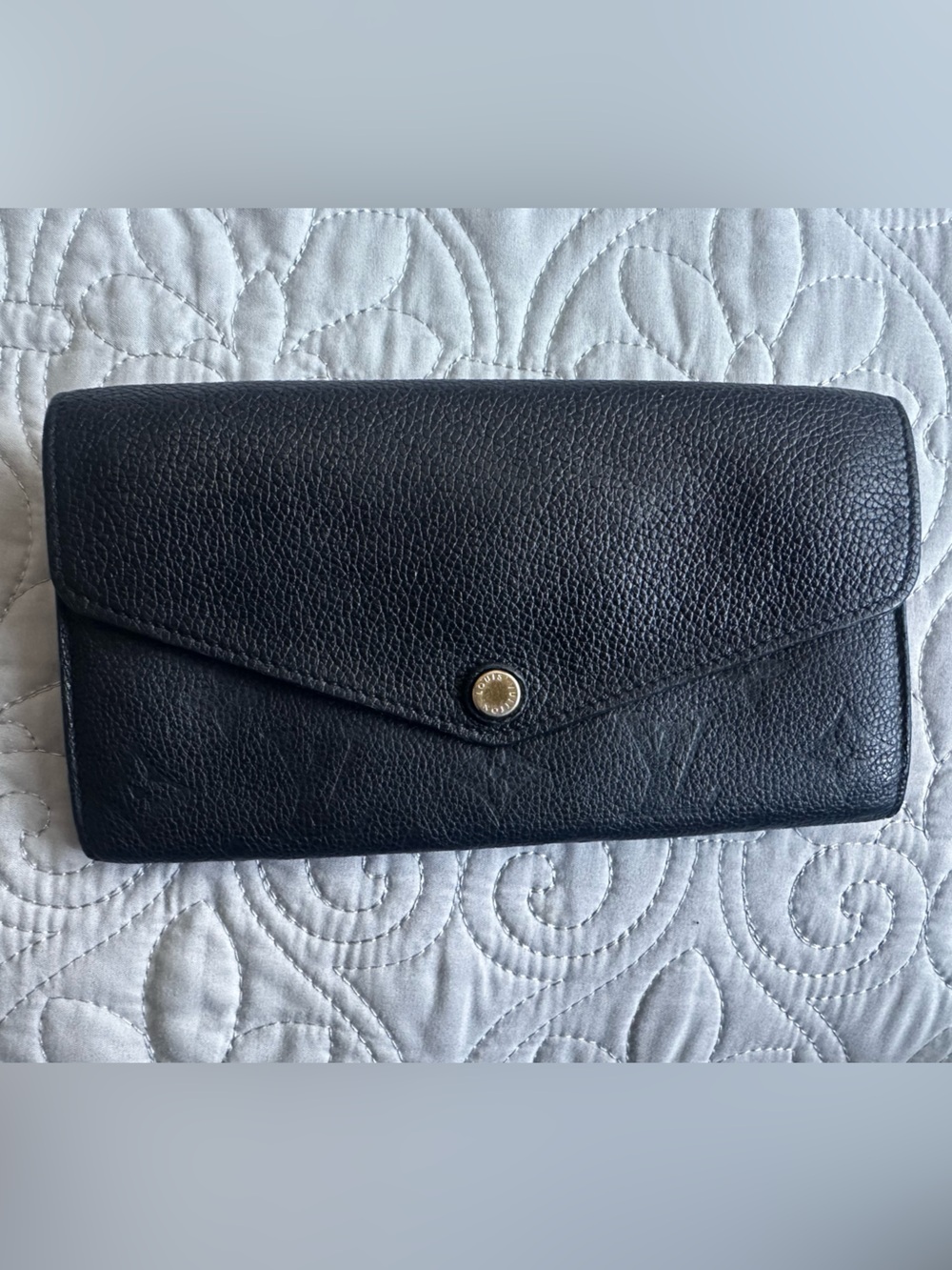 Louis Vuitton Empreinte Sarah Black Leather Wallet